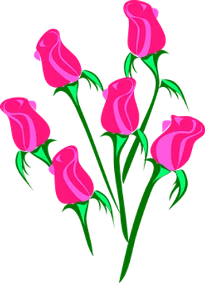 Pink Vector Roseson Black Background PNG image