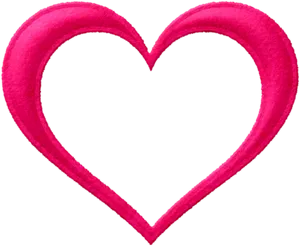 Pink Velvet Heart Outline PNG image