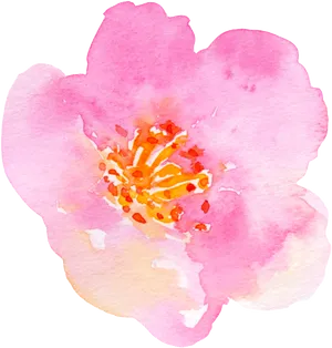 Pink Watercolor Flower Art