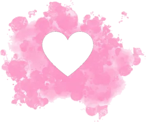 Pink Watercolor Heart Frame PNG image