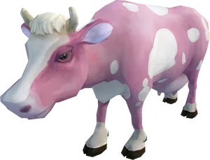 Pink White Cartoon Cow PNG image