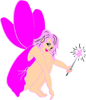 Pink Winged Fairy Vector Art