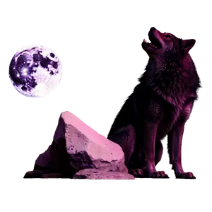 Pink Wolf Howling At Moon Png 51 PNG image