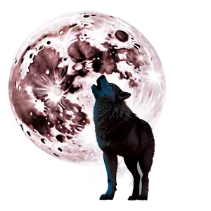 Pink Wolf Howling At Moon Png Itw56 PNG image