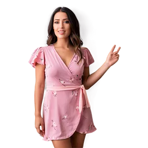 Pink Wrap Dress PNG Bmc PNG
