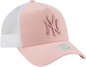 Pink Yankees Cap White Mesh Back PNG image