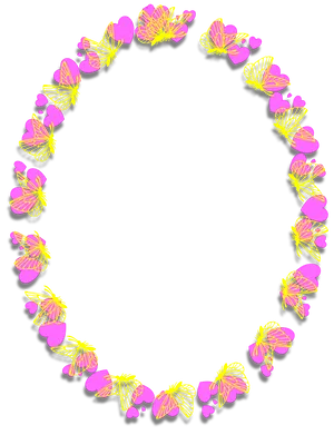 Pink Yellow Butterfly Frame
