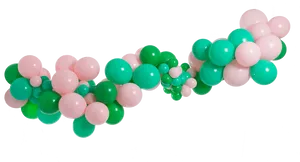 Pinkand Green Balloon Garland PNG image
