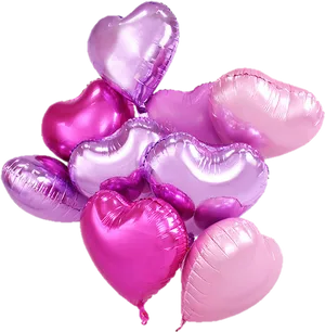 Pinkand Purple Heart Balloons PNG image