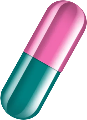 Pinkand Teal Capsule Pill PNG image