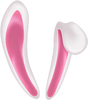 Pinkand White Bunny Ears Graphic PNG image