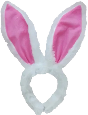 Pinkand White Bunny Ears Headband.png PNG image
