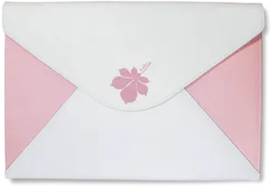 Pinkand White Macbook Sleevewith Floral Design PNG