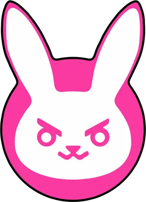 Pinkand White Stylized Bunny Graphic PNG image