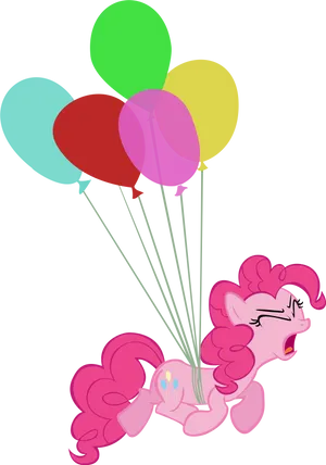 Pinkie Pie Balloon Flight PNG image