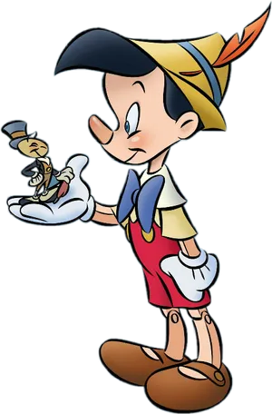 Pinocchio_and_ Jiminy_ Cricket_ Illustration PNG image