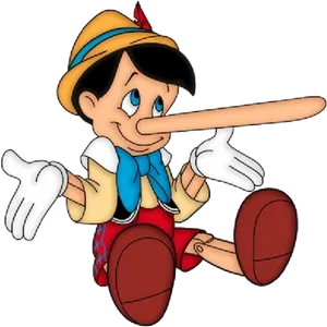 Pinocchio Long Nose Cartoon PNG image
