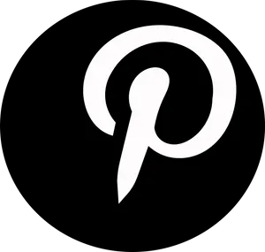 Pinterest Logo Blackand White PNG image