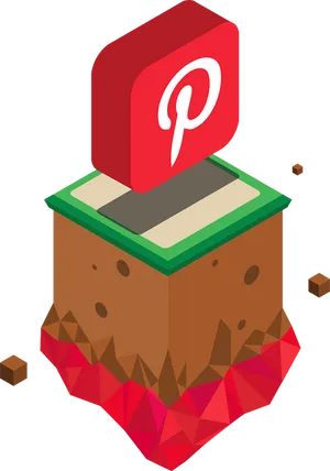 Pinterest Logo Floating Island PNG image