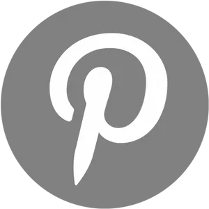 Pinterest Logo Gray Circle Background PNG image