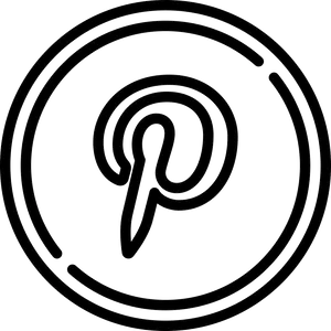 Pinterest Logo Outline Black Background PNG image