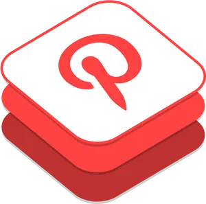 Pinterest Logo Redand White PNG image