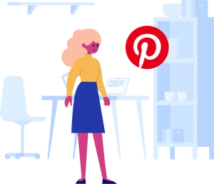 Pinterest User Exploring Content Illustration PNG image