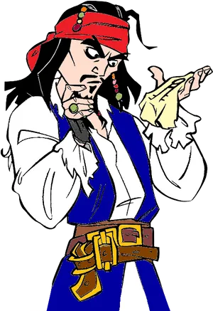 Pirate_ Cartoon_ Holding_ Map.png PNG image