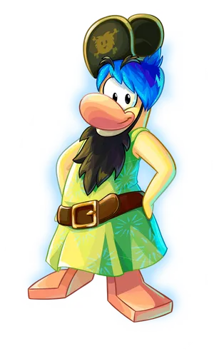 Pirate Duck Cartoon Character PNG image