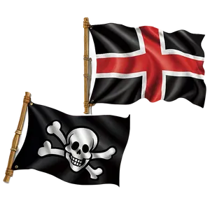 Pirate Flags Jolly Rogerand Red Cross PNG