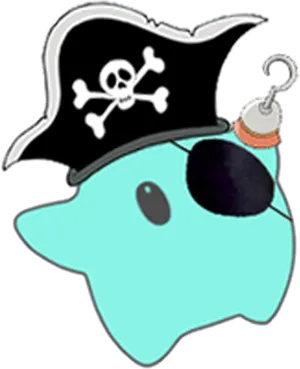 Pirate Hat Dolphin Cartoon Character PNG image