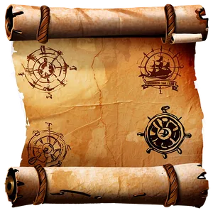 Pirate Map Scroll Paper PNG Yks PNG