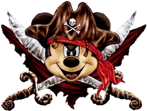Pirate Mickey Mouse Illustration PNG image