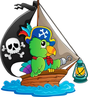 Pirate Parroton Raft PNG image