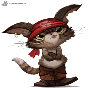 Pirate Puss In Boots Illustration PNG image