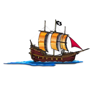 Pirate Ship At Sunset Png 10 PNG image