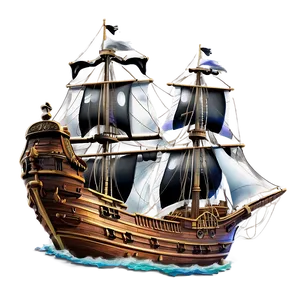 Pirate Ship Stormy Sea Png Ktq39 PNG image