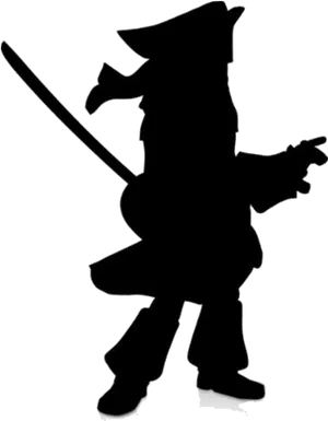 Pirate_ Silhouette_ Sword_ Pointing PNG image