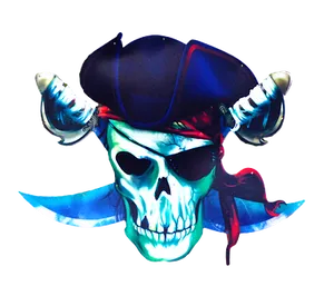 Pirate Skull Illustration PNG image