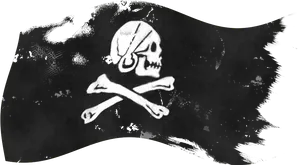 Pirate Skulland Crossbones Flag PNG image