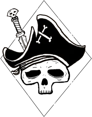 Pirate Skulland Sword Drawing PNG