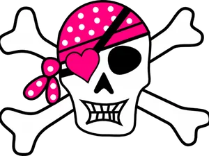 Pirate Skullwith Eyepatchand Bandana PNG