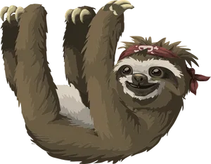 Pirate Sloth Adventurer PNG image