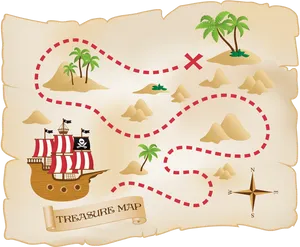 Pirate Treasure Map Illustration PNG image