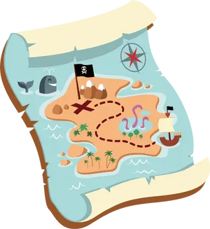 Pirate Treasure Map Illustration PNG image