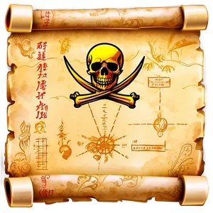 Pirate Treasure Map Scroll Png Trr PNG image