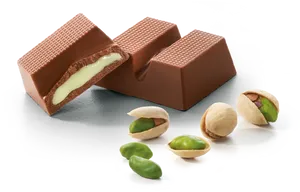 Pistachio Filled Chocolate Bars PNG image