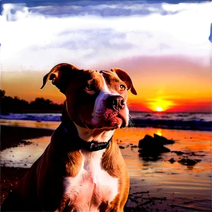 Pitbull In Sunset Png Blg19 PNG image