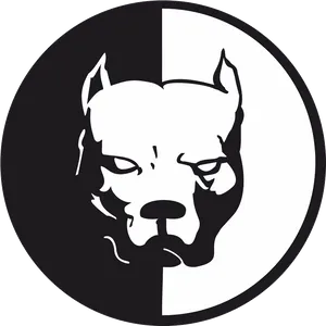 Pitbull Logo Blackand White PNG image