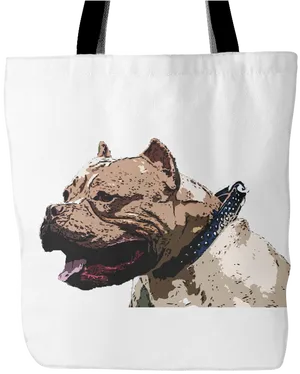 Pitbull Print Tote Bag PNG image